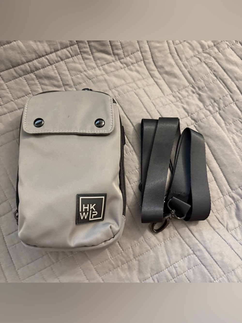 IHKWIP Nylon PPE Carrier Crossbody Purse Belt Bag Grey